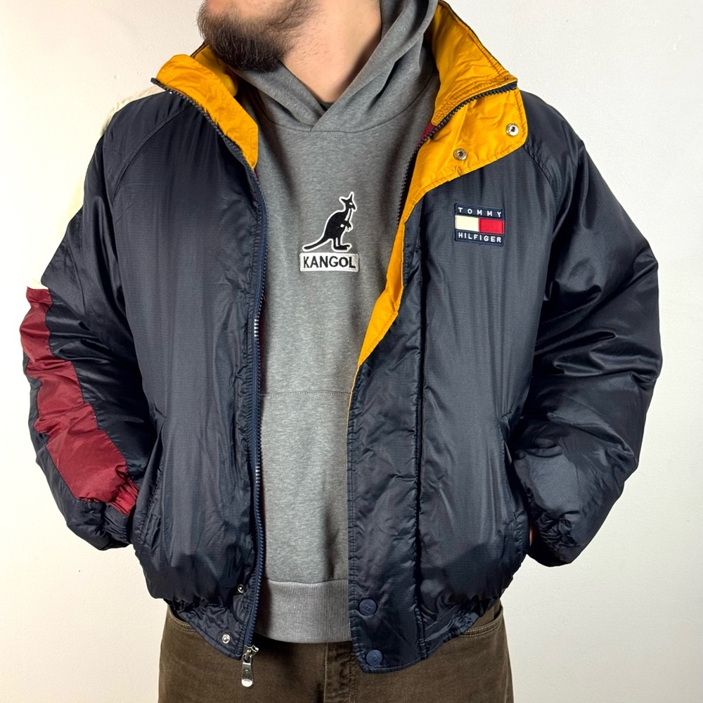 Tommy Hilfiger Men's Black and Yellow Puffer Jacket Down